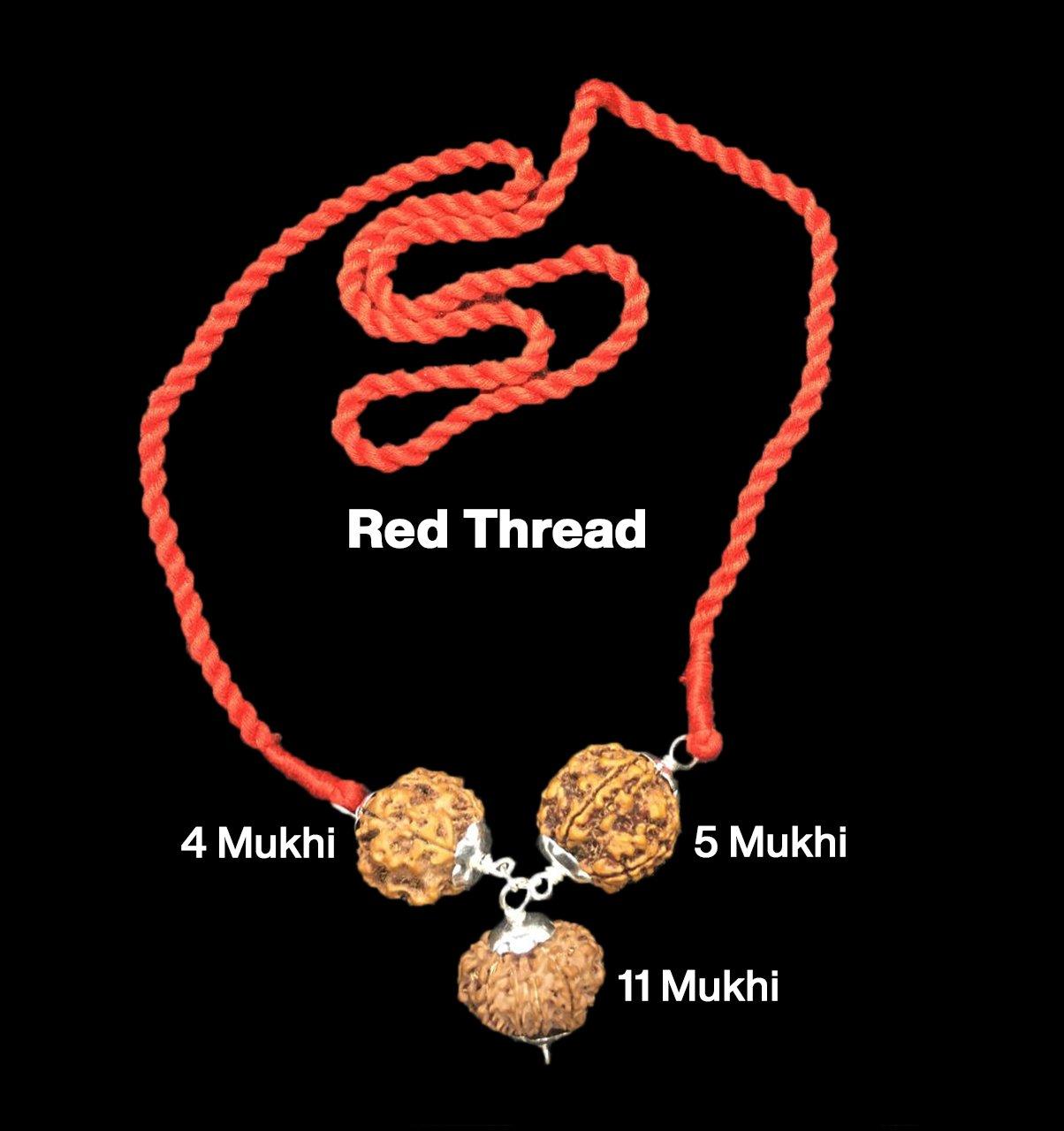 Rudraksha Combination for Hanuman Power 4,5,11 Mukhi Nepal in Silver Pendant