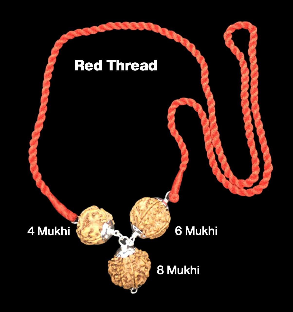 Rudraksha Combination for Creativity 4,6,8 Mukhi Nepal in Silver Pendant