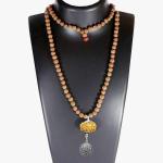 Lord Hanuman Kavach 14 Mukhi Rudraksha With Silver Yantra Attached In Rudraksha Mala