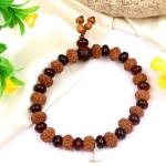 7 mukhi Mahalaxmi bracelet from Java with Red Sandalwood beads