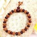 7 mukhi Mahalaxmi bracelet from Java with Red Sandalwood beads