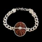 15 Mukhi Nepal Rudraksha In Pure Silver Bracelet