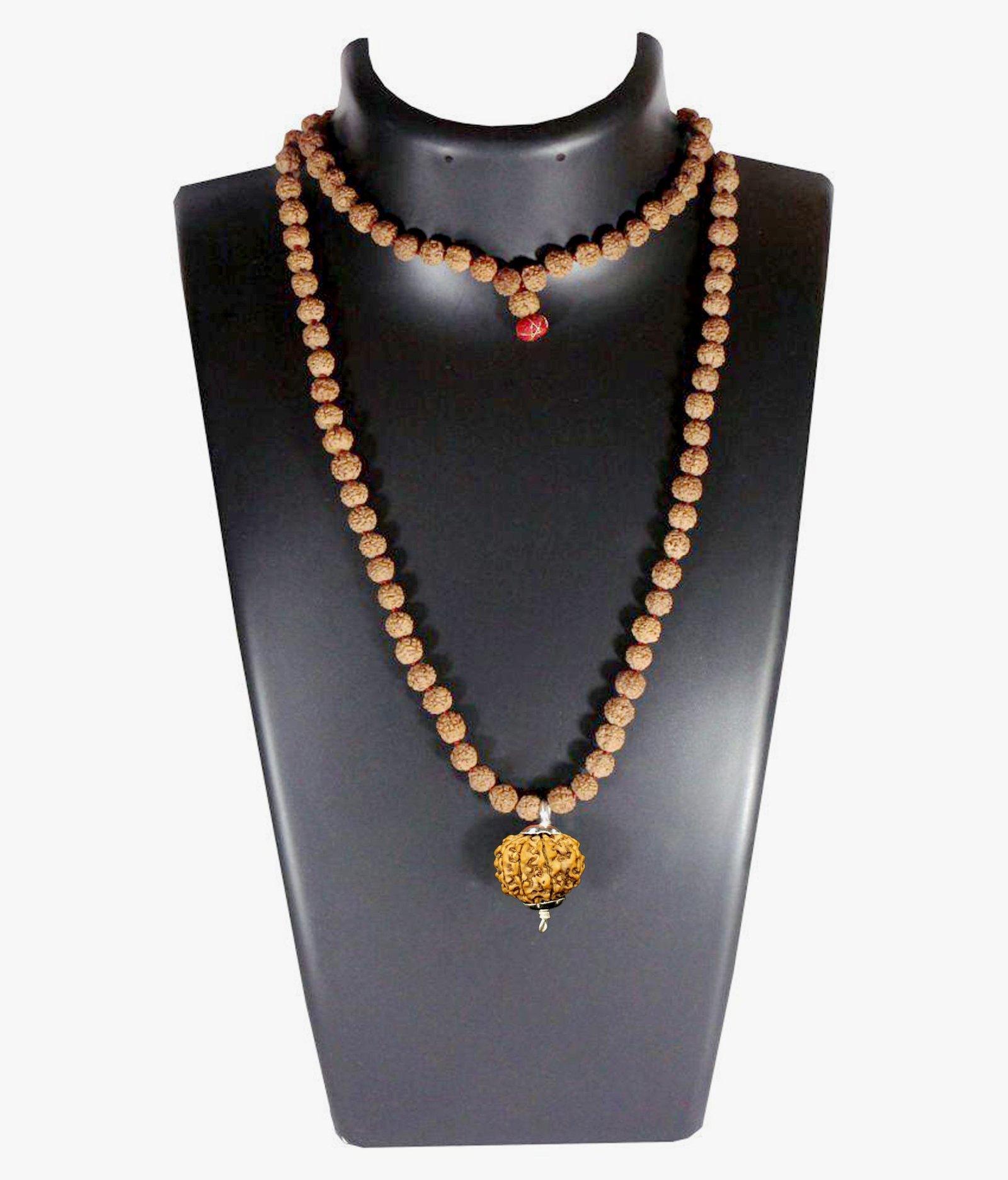 10 Mukhi Nepal Rudraksha Attached In Rudraksha Mala